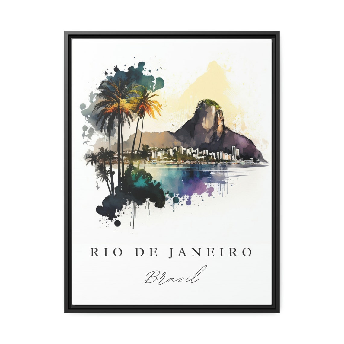 Rio De Janeiro Wall Art Brazil Poster Wedding Gift Birthday Present Custom Text Personalized - Image 3