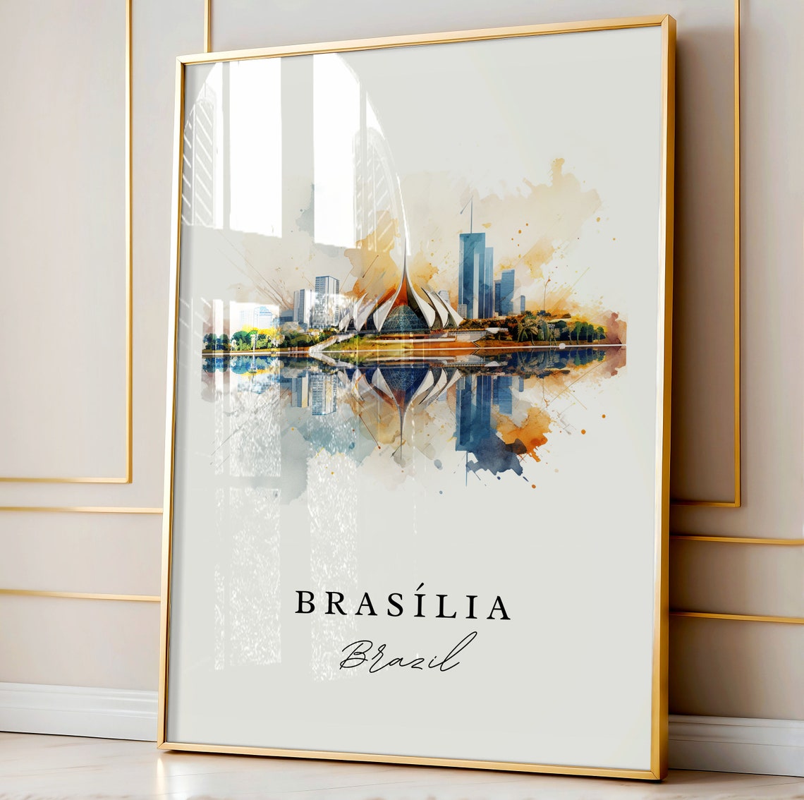 Brasilia Brazil Wall Art Print, Custom Text - Image 3