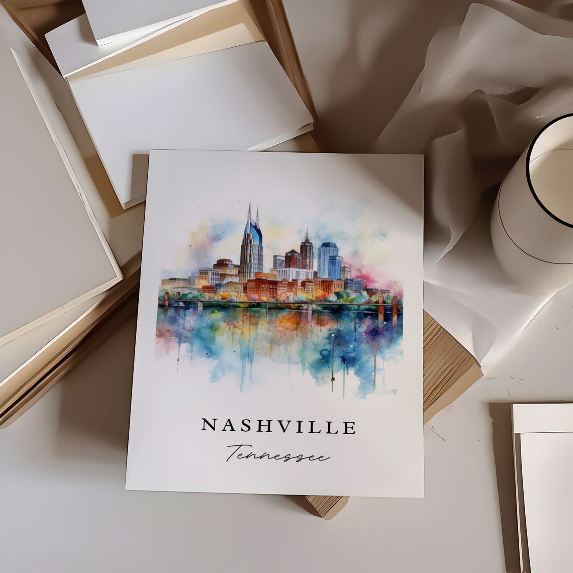 Nashville Traditional Travel Poster, Tennessee - Image 6