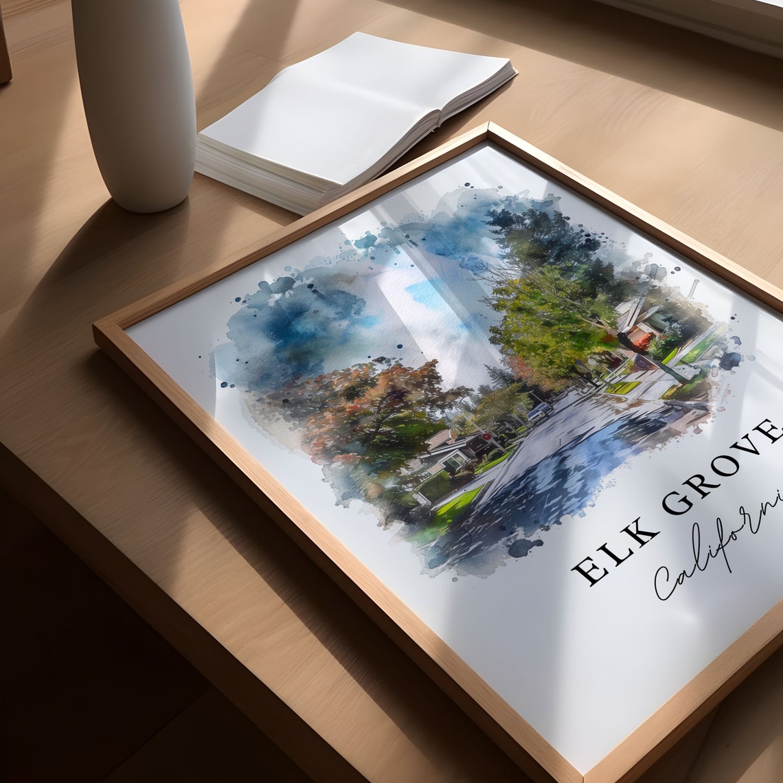 Elk Grove Wall Art Print Gift Travel Poster Housewarming - Image 5