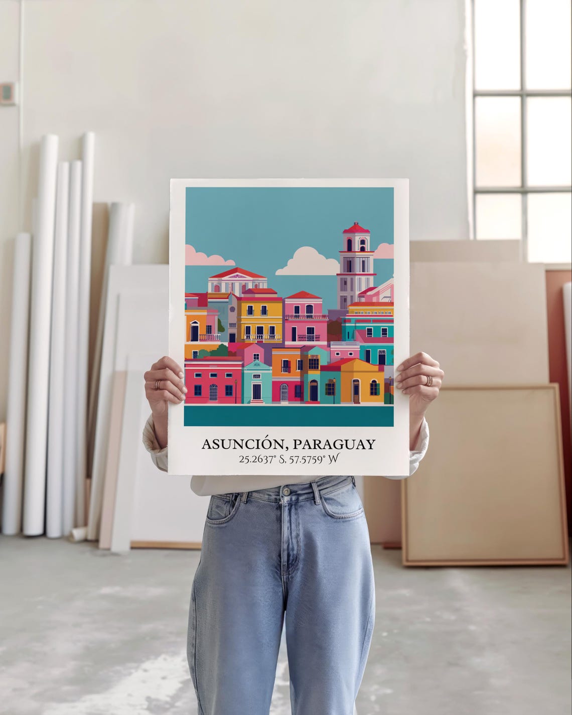 Asuncin Art Retro Travel Paraguay Home Decor Gift Prints Housewarming - Image 3