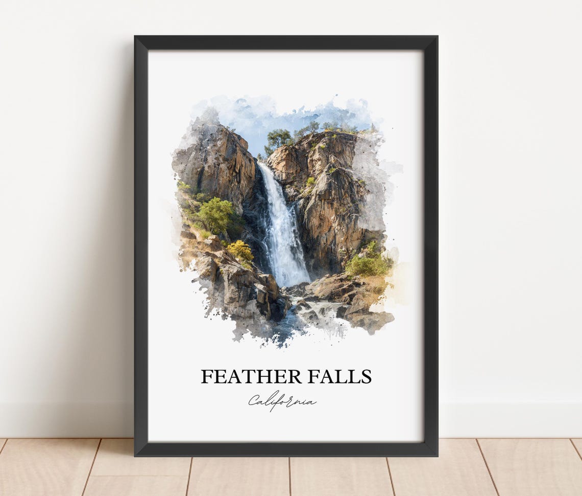 Feather Falls California Tall Canyon Waterfall Nature Poster - Image 3