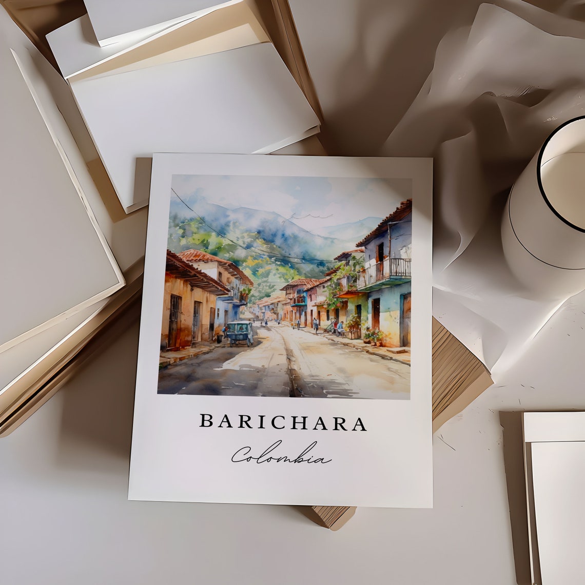 Barichara Wall Art Colombia Poster Print Wedding Gift Birthday Present Custom Text Perfect - Image 5