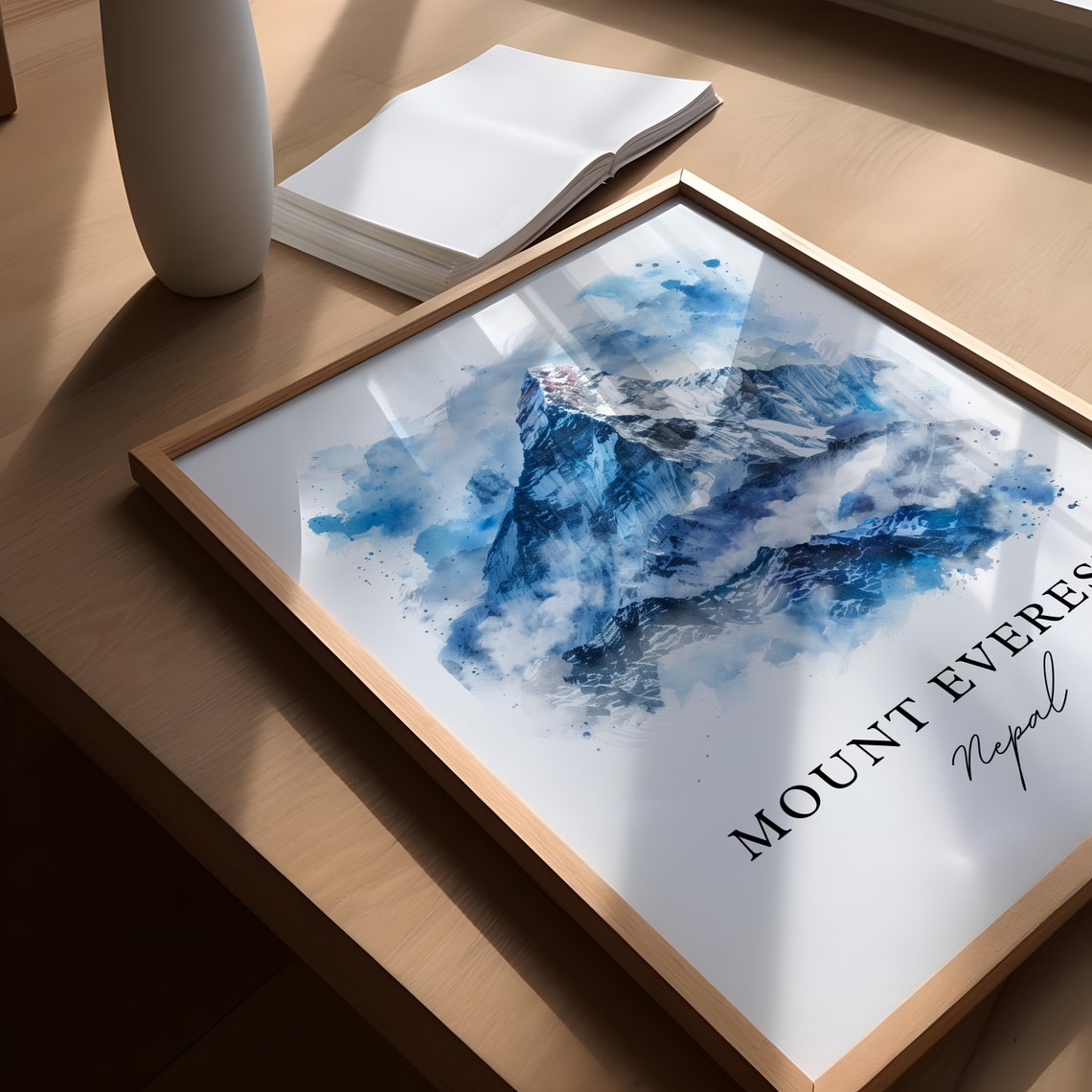 Mount Everest Nepal Snow Peak Watercolor Mountain Travel Poster - Image 5