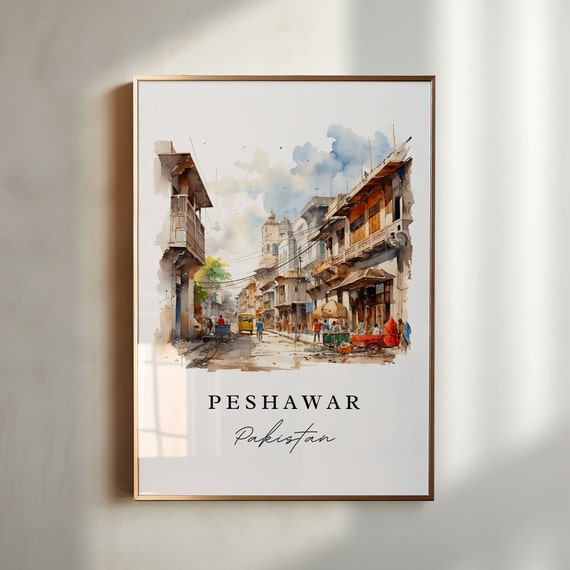 Peshawar Wall Art Pakistan Poster Print Wedding Gift Birthday Present Custom Text Perfect
