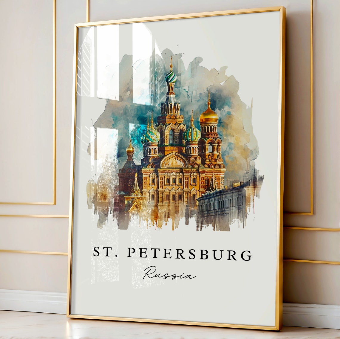 St Petersburg Russia Travel Poster, Custom Text - Image 4