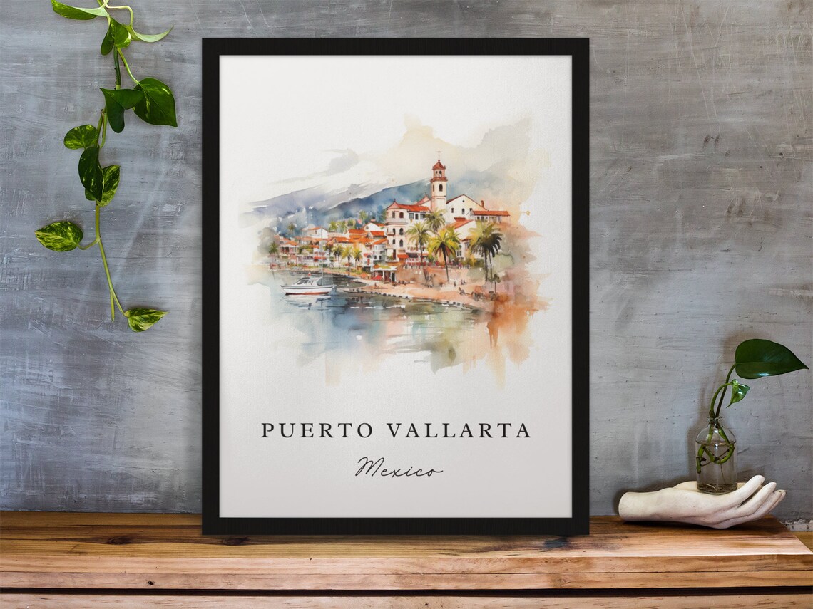 Puerto Vallarta Traditional Travel Poster