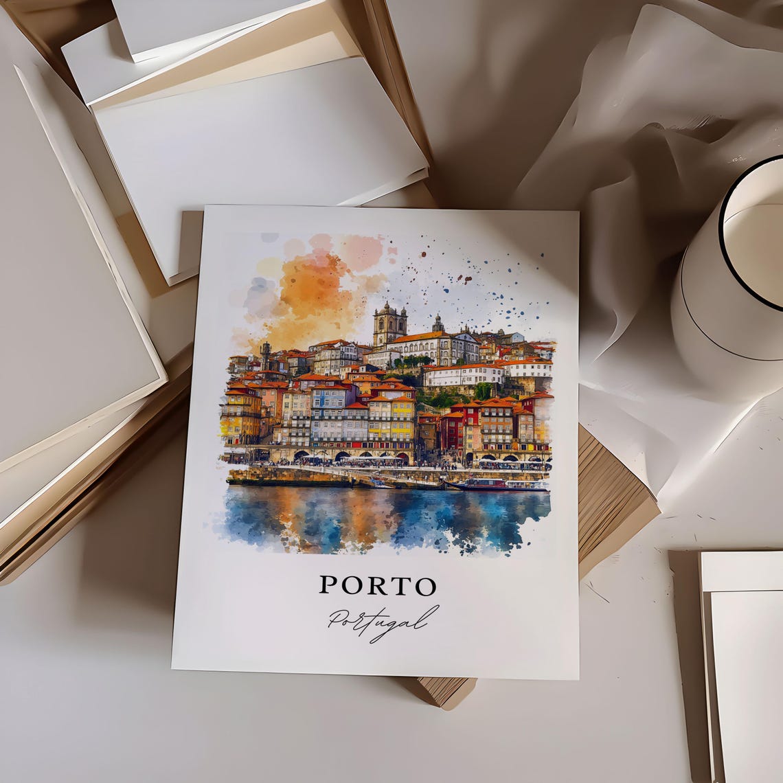 Porto, Portugal Watercolor Travel Poster - Image 6