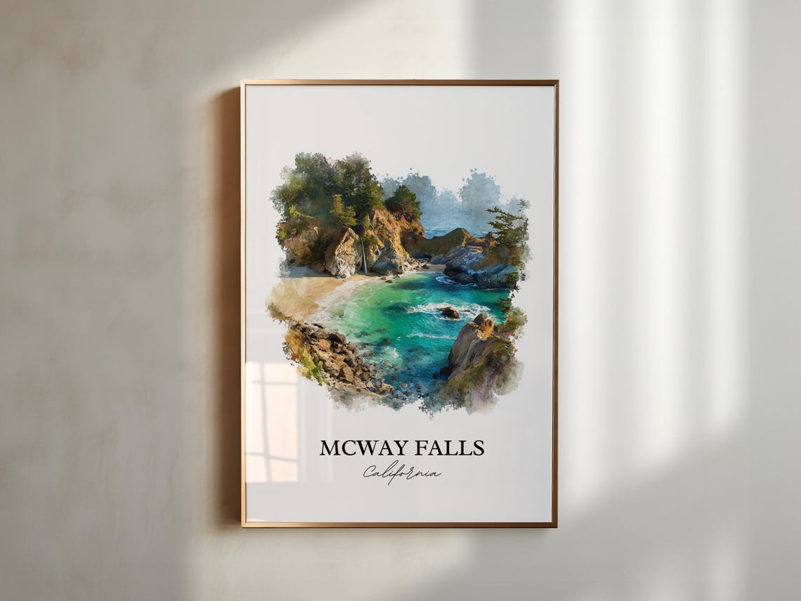 McWay Falls California Stunning Big Sur Coastal Waterfall Art Poster - Image 3