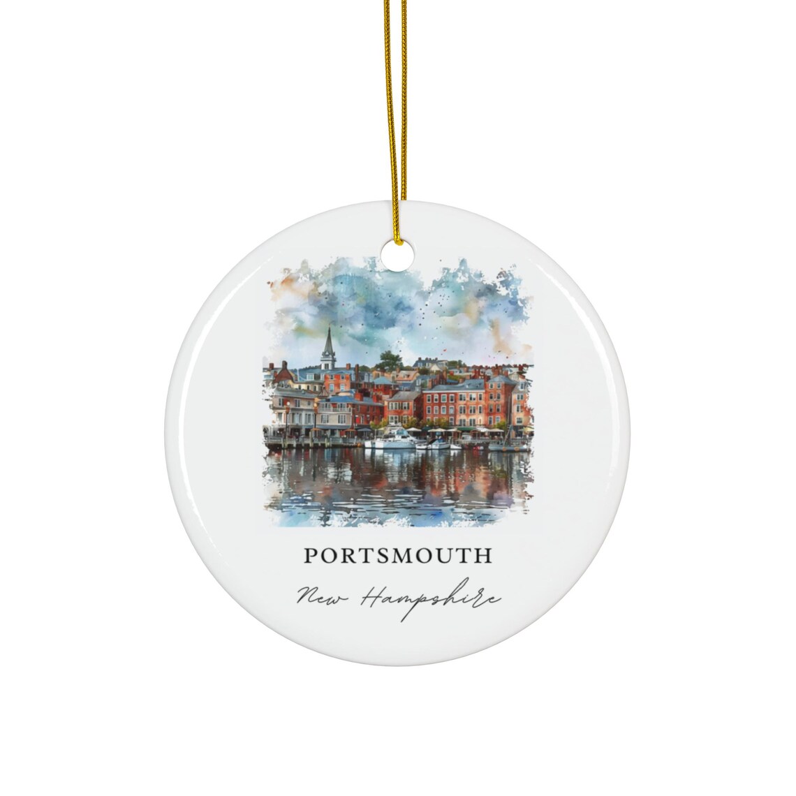 Portsmouth NH Christmas Travel Poster, New Hampshire