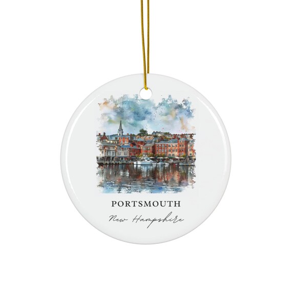 Portsmouth NH Christmas Travel Poster, New Hampshire