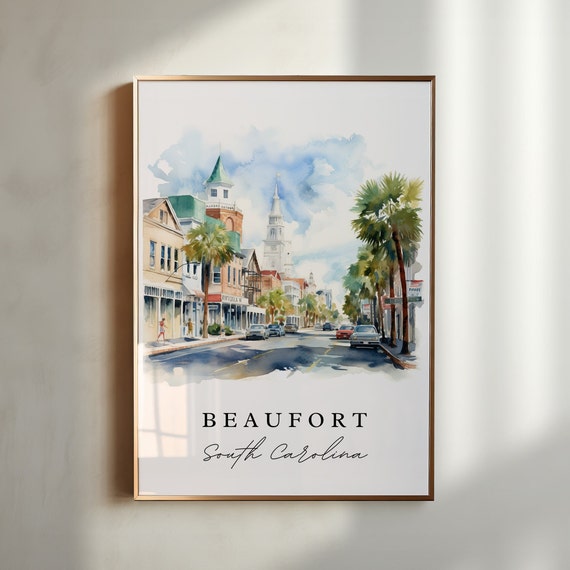 Beaufort SC Travel Poster Print, South Carolina