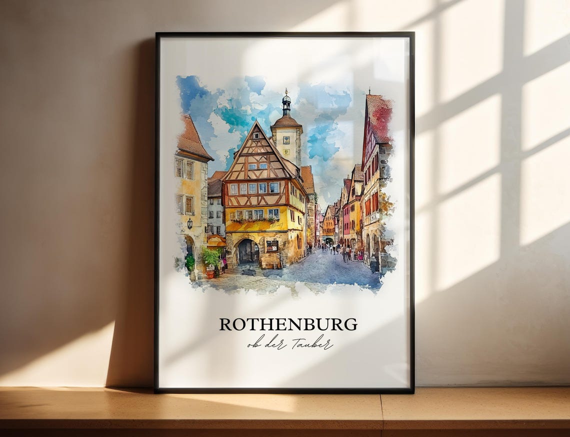 Rothenburg Ob Der Tauber Watercolor Travel Poster