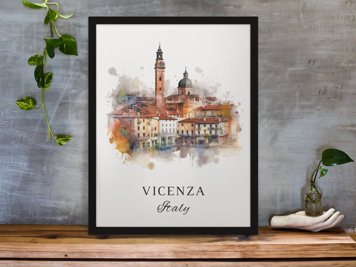 Vicenza Traditional Travel Poster, Italy Art Print