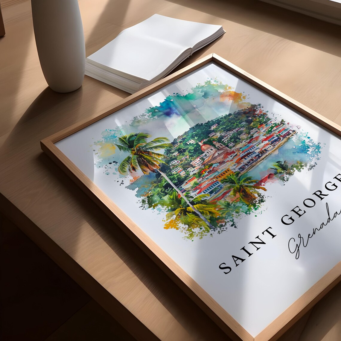 Saint Georges Grenada Art Print, Custom Text - Image 5