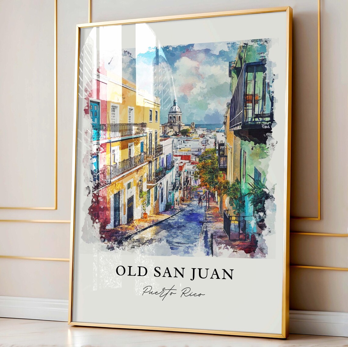 Old San Juan, Puerto Rico Watercolor Travel Poster - Image 4