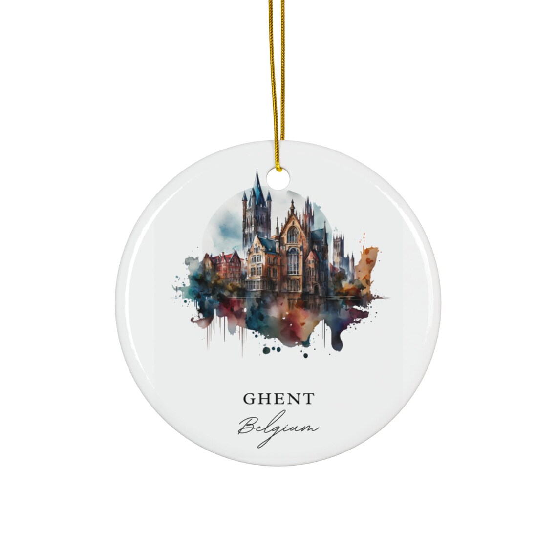 Ghent Belgium Travel Poster, Christmas Souvenir