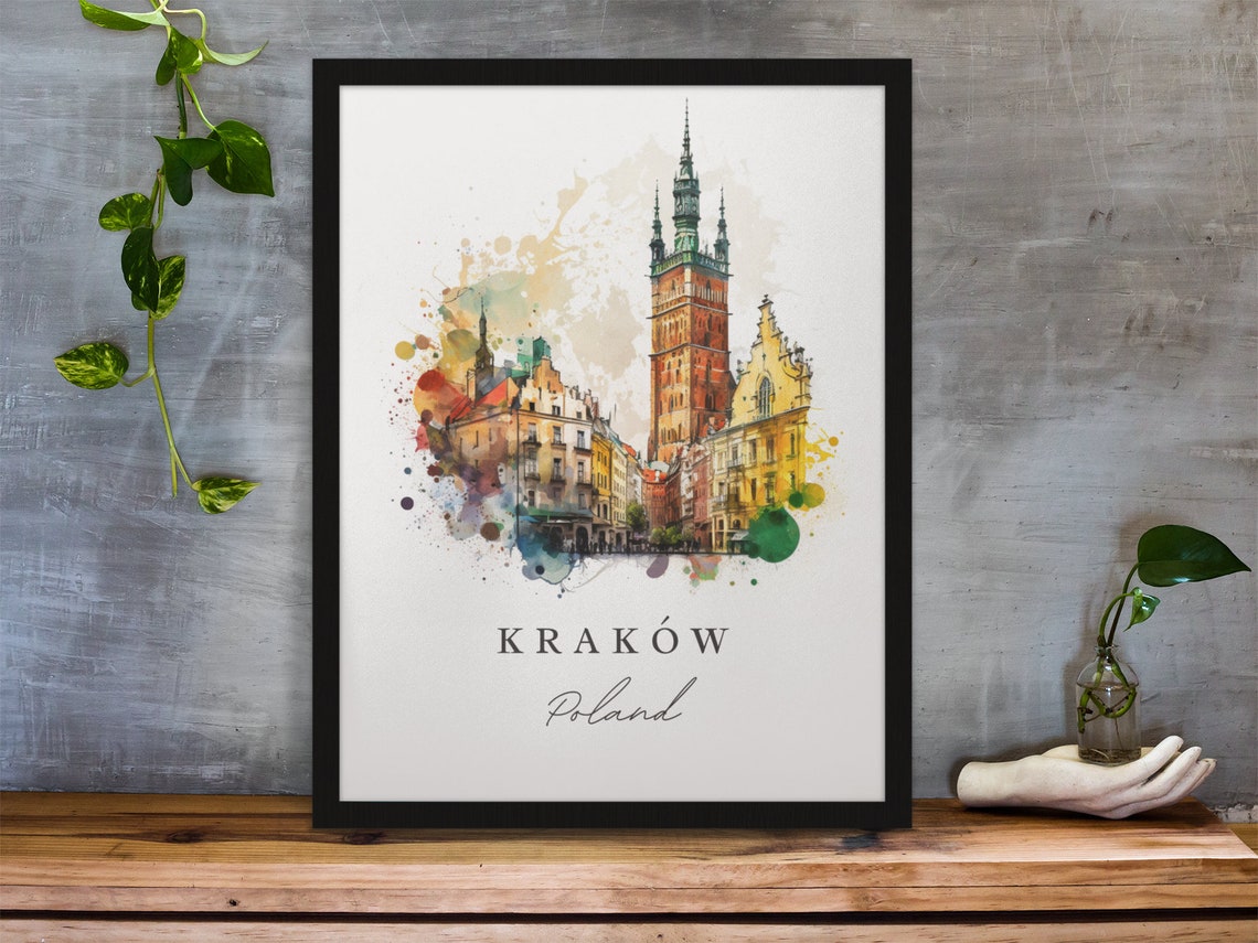 Krakow Poland Custom Text Travel Poster