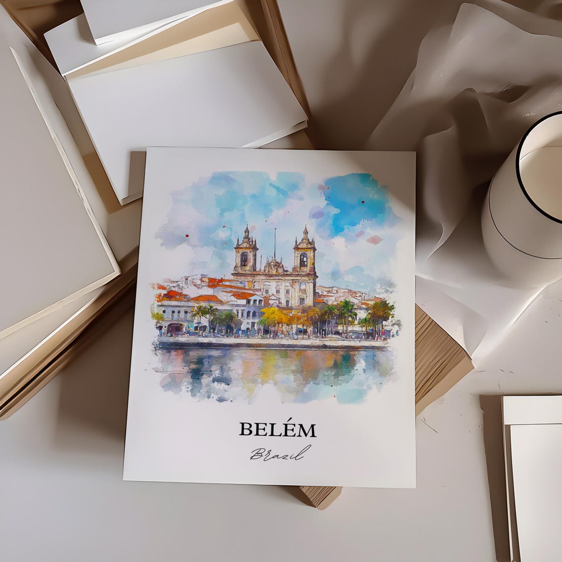 Belm Brazil Watercolor Travel Poster, Wall Art Print - Image 4