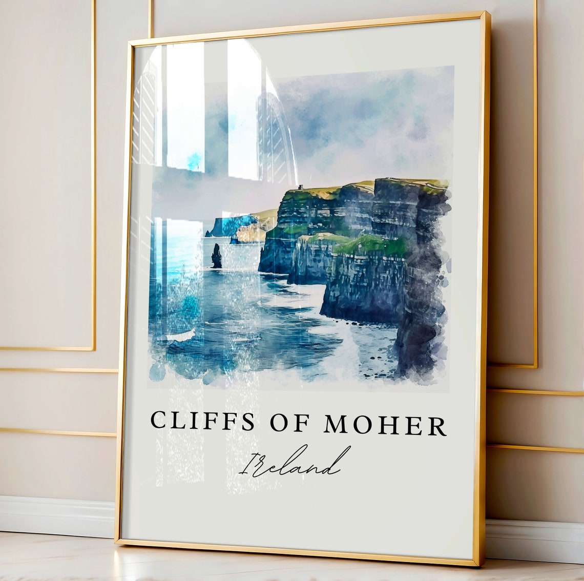 Cliffs Of Moher Ireland Travel Poster, Custom Text - Image 4