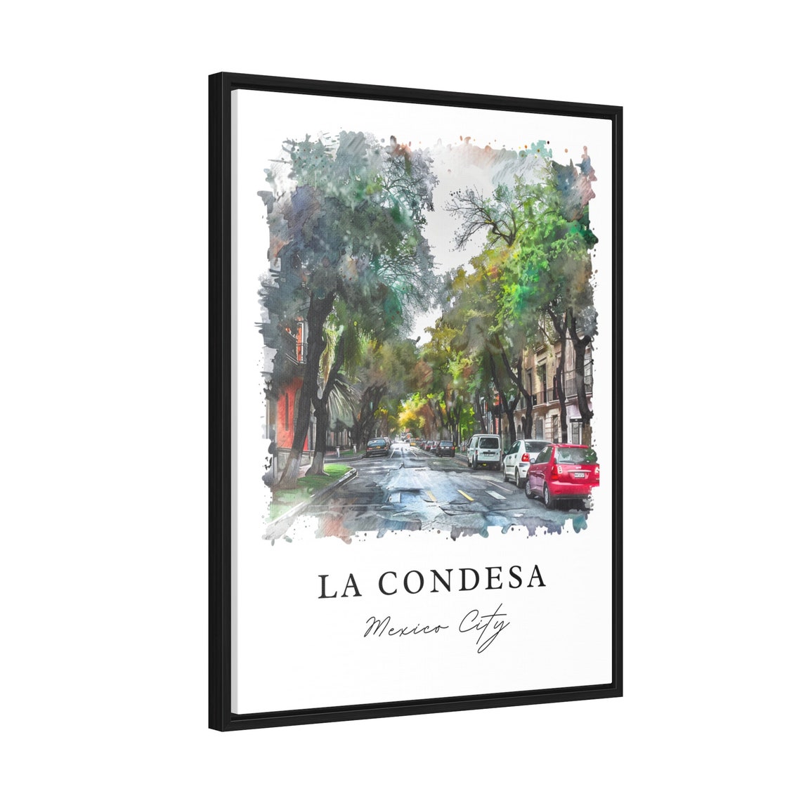 La Condesa Mexico City Charming Tree Lined Street Art Poster - Image 2