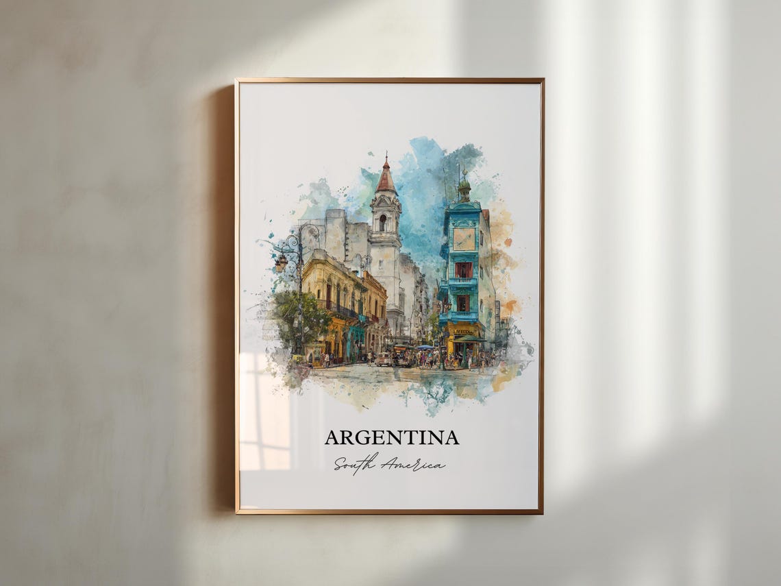 Argentina Wall Art Print Watercolor Gift Travel Poster Housewarming - Image 5