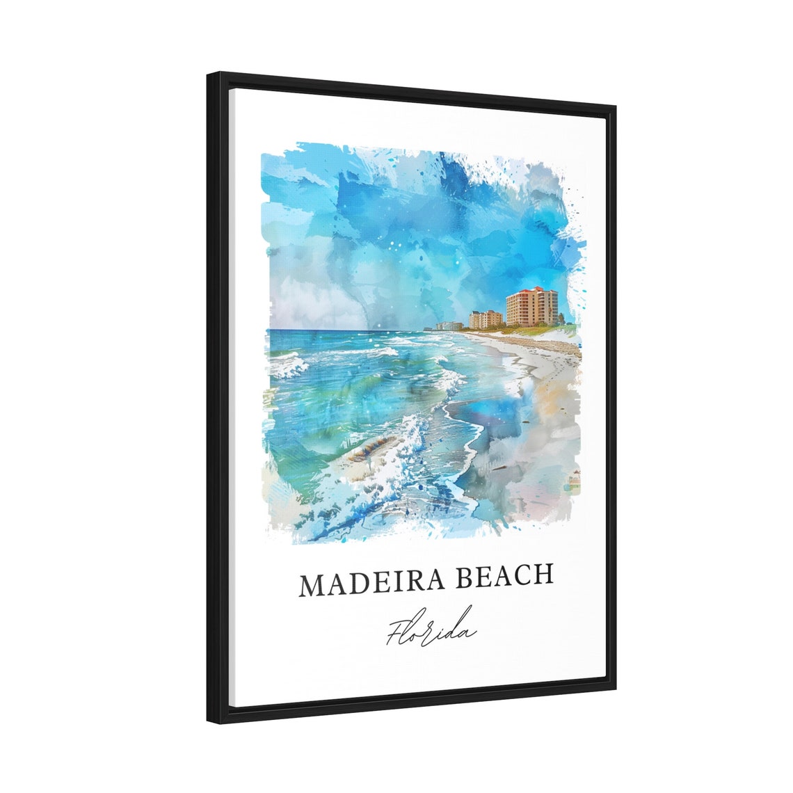 Madeira Beach Travel Poster, Watercolor Housewarming - Image 2