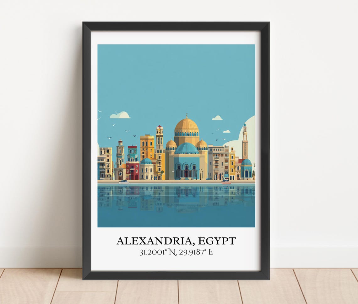 Alexandria Egypt Art Retro Travel Home Decor Gift Prints Housewarming - Image 4