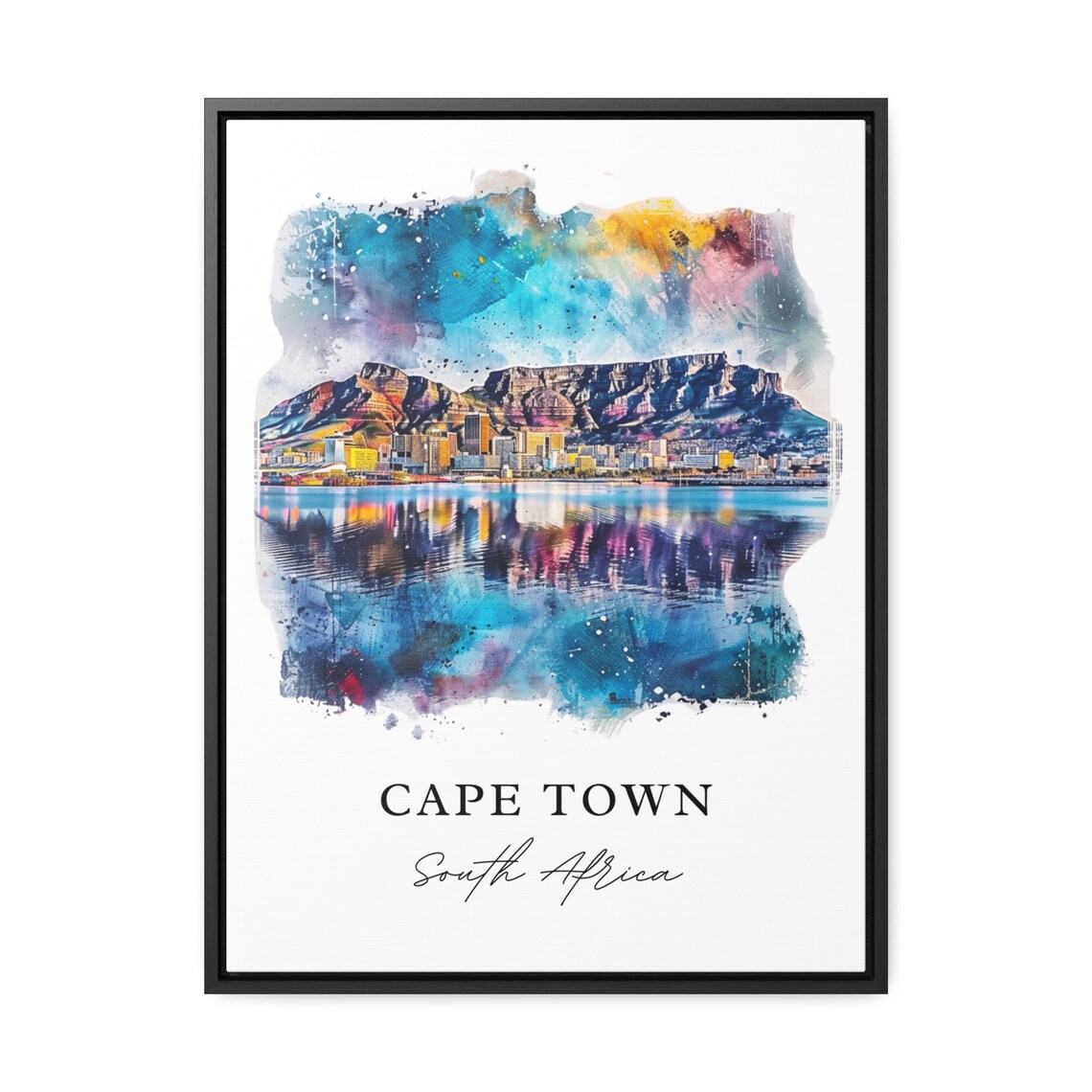 Cape Town Watercolor Travel Poster, South Africa - Image 3