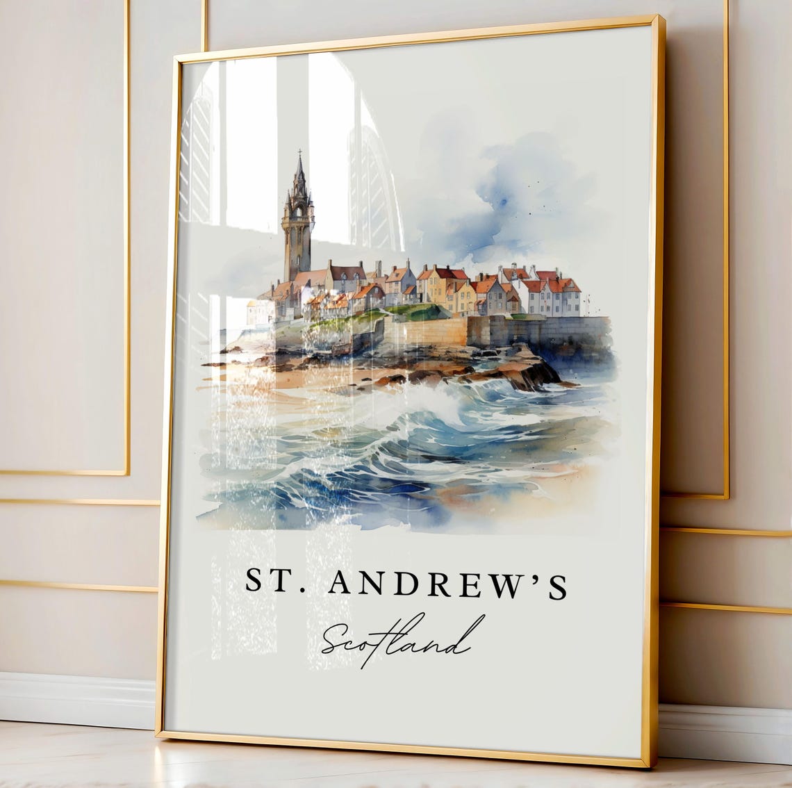 St Andrews Scotland Travel Poster, Custom Text - Image 4