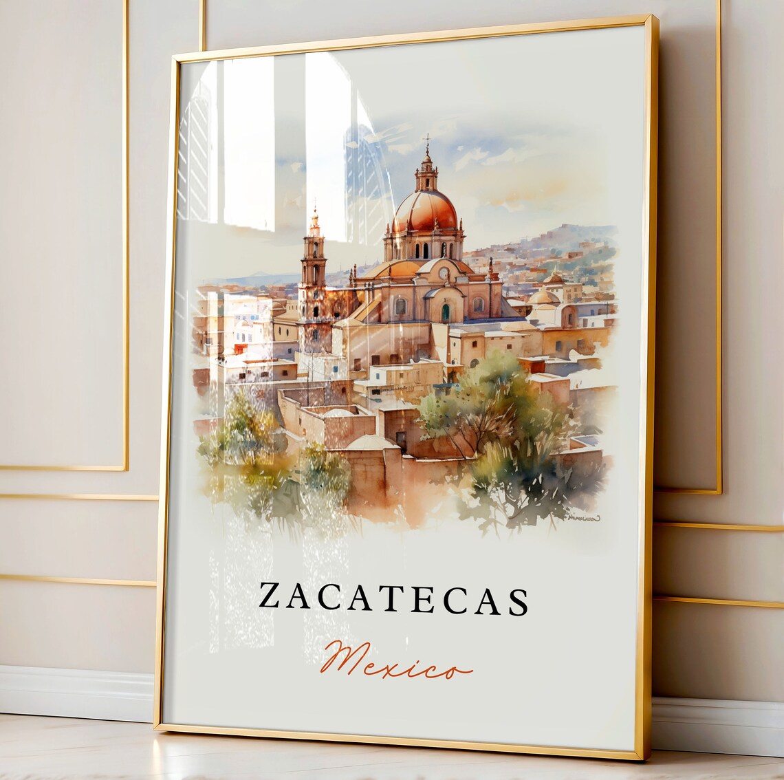 Zacatecas Mx Travel Poster, Custom Text Personalized - Image 3