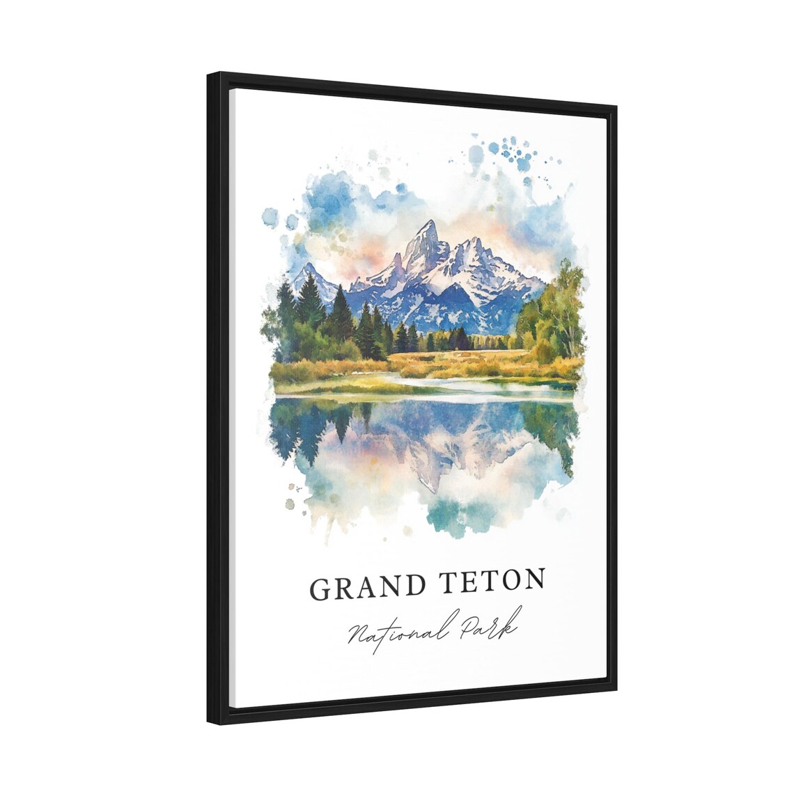Grand Teton National Park Wyoming Mountain Reflection Poster - Image 2