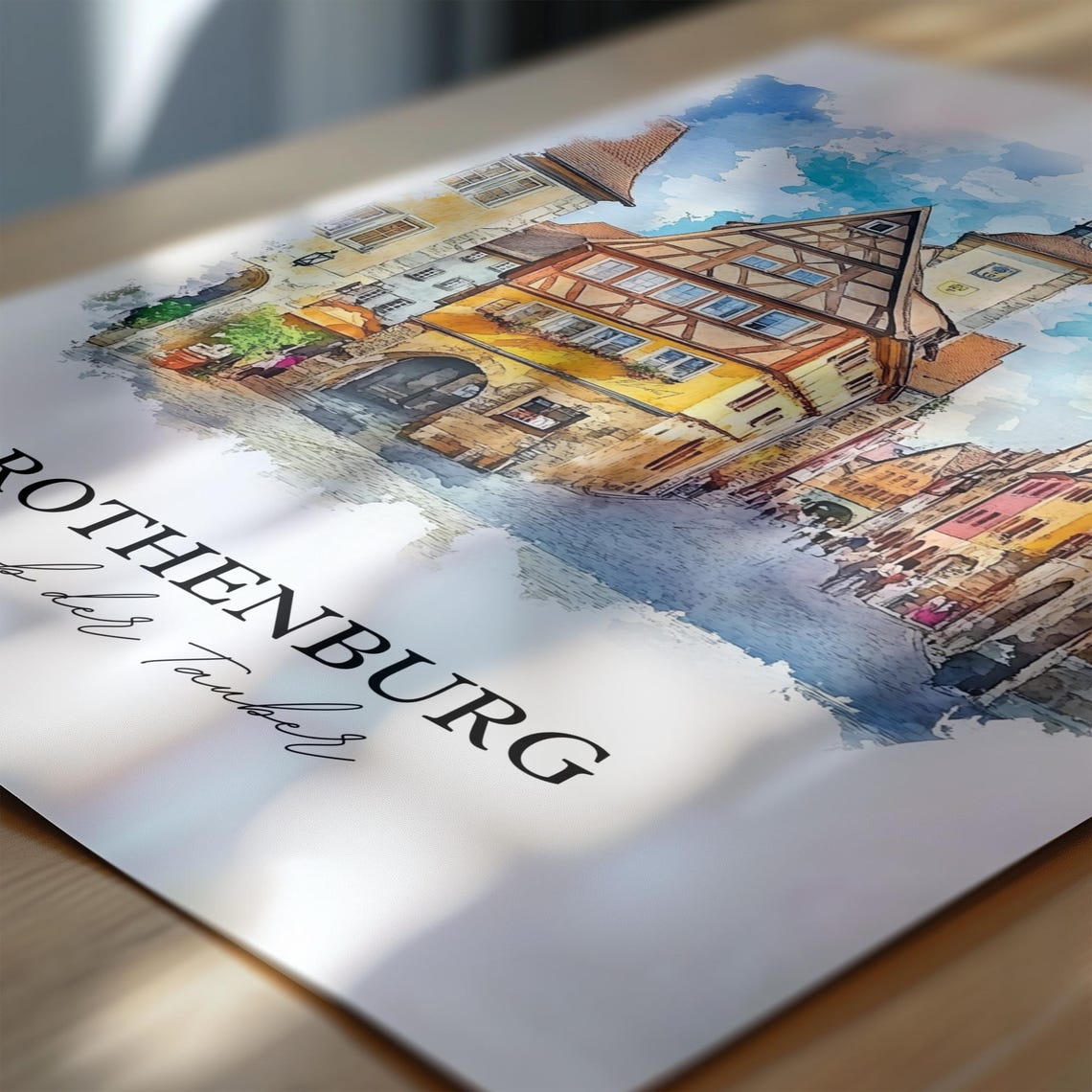 Rothenburg Ob Der Tauber Watercolor Travel Poster - Image 6