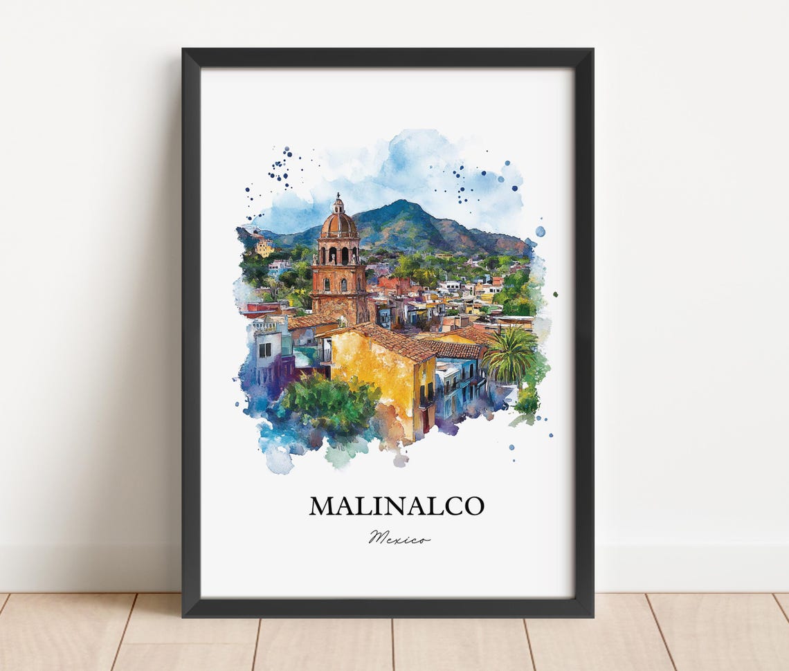 Malinalco Mx Wall Art Ixtapan Region Print Mexico Watercolor Gift Travel Poster Housewarming - Image 2