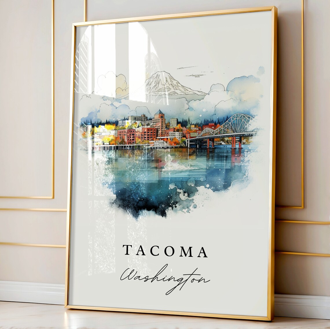Tacoma WA Washington Poster Print, Custom Text - Image 3