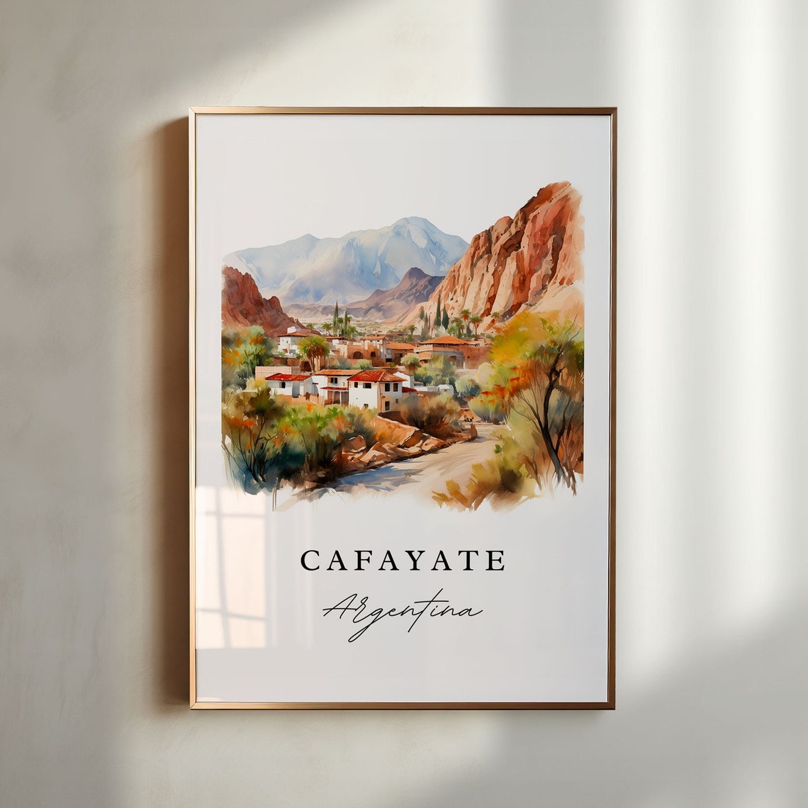 Cafayate Argentina Wall Art Poster Print Wedding Gift Birthday Present Custom Text Perfect