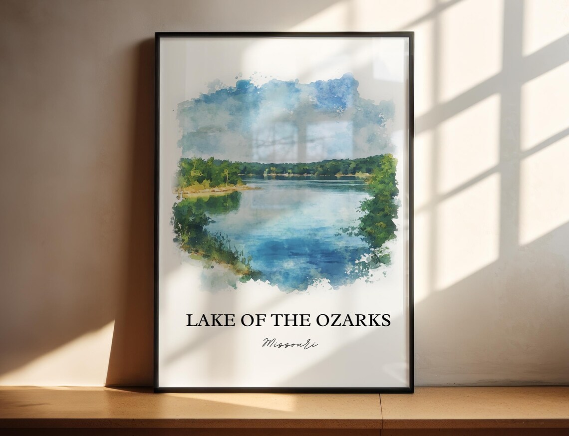 Lake of the Ozarks Missouri Serene Calm Lake Watercolor Poster - Image 5