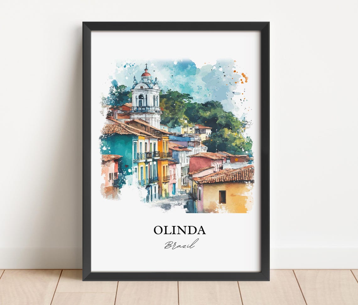 Olinda Brazil Wall Art Recife Print Watercolor Gift Travel Poster Housewarming - Image 2