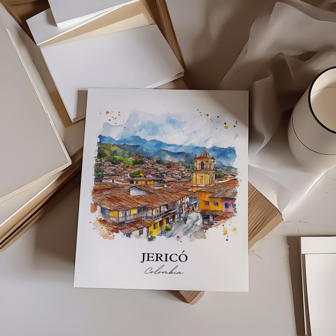 Jeric Colombia Wall Art Antioquia Print Watercolor Gift Travel Poster Housewarming - Image 2