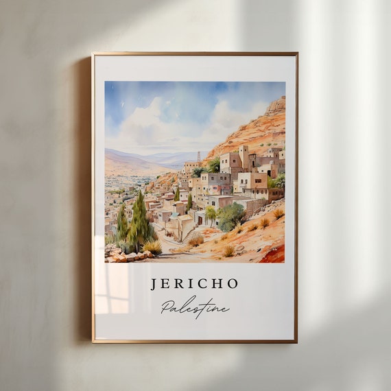 Jericho Palestine Wall Art Poster Print Wedding Gift Birthday Present Custom Text Perfect