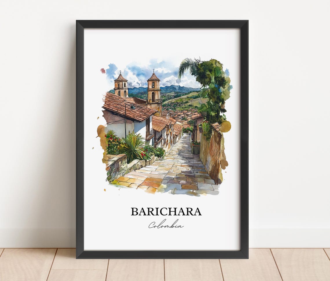 Barichara Wall Art Colombia Print Watercolor Gift Travel Poster Housewarming - Image 2