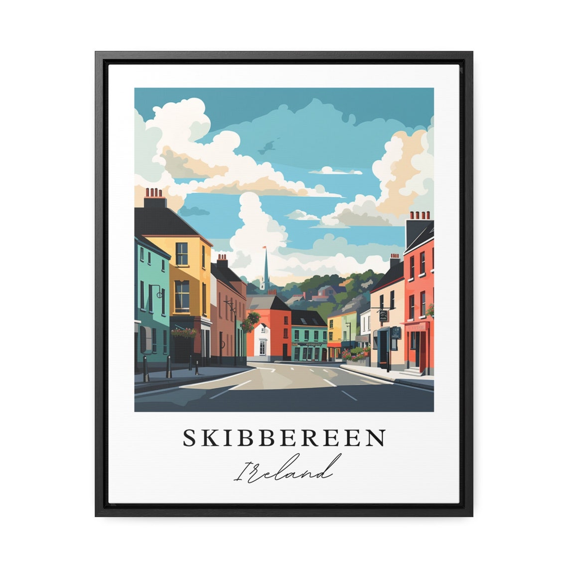 Skibbereen Ireland Travel Poster, Custom Text - Image 2
