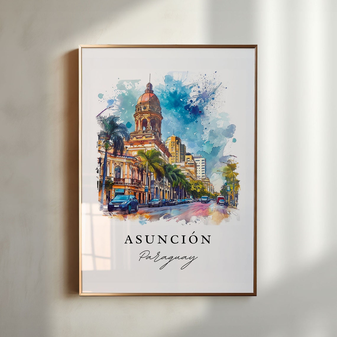 Asuncion Wall Art Paraguay Print Wedding Gift Birthday Present Custom Text Perfect