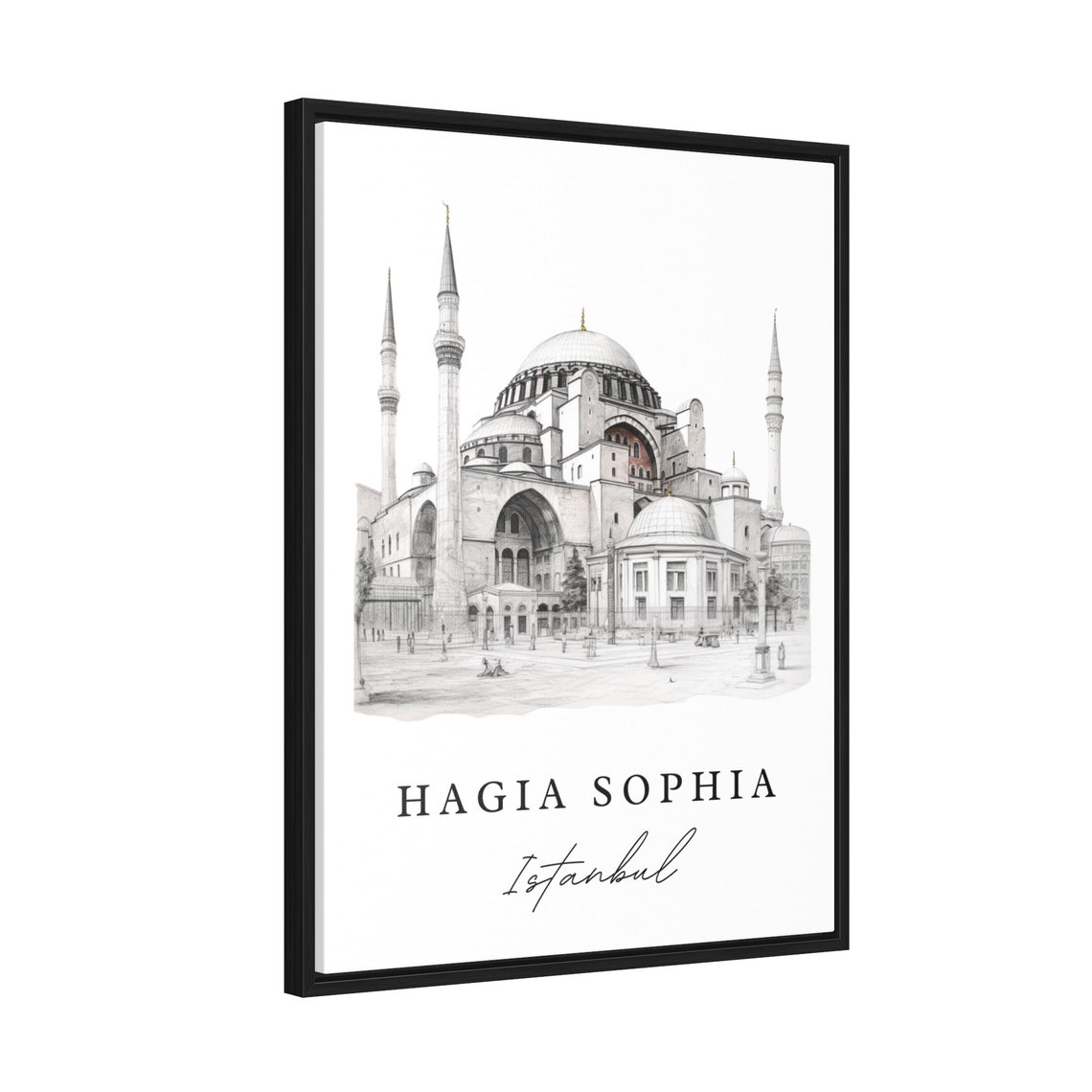 Hagia Sophia Pencil Sketch Travel Poster, Istanbul - Image 2