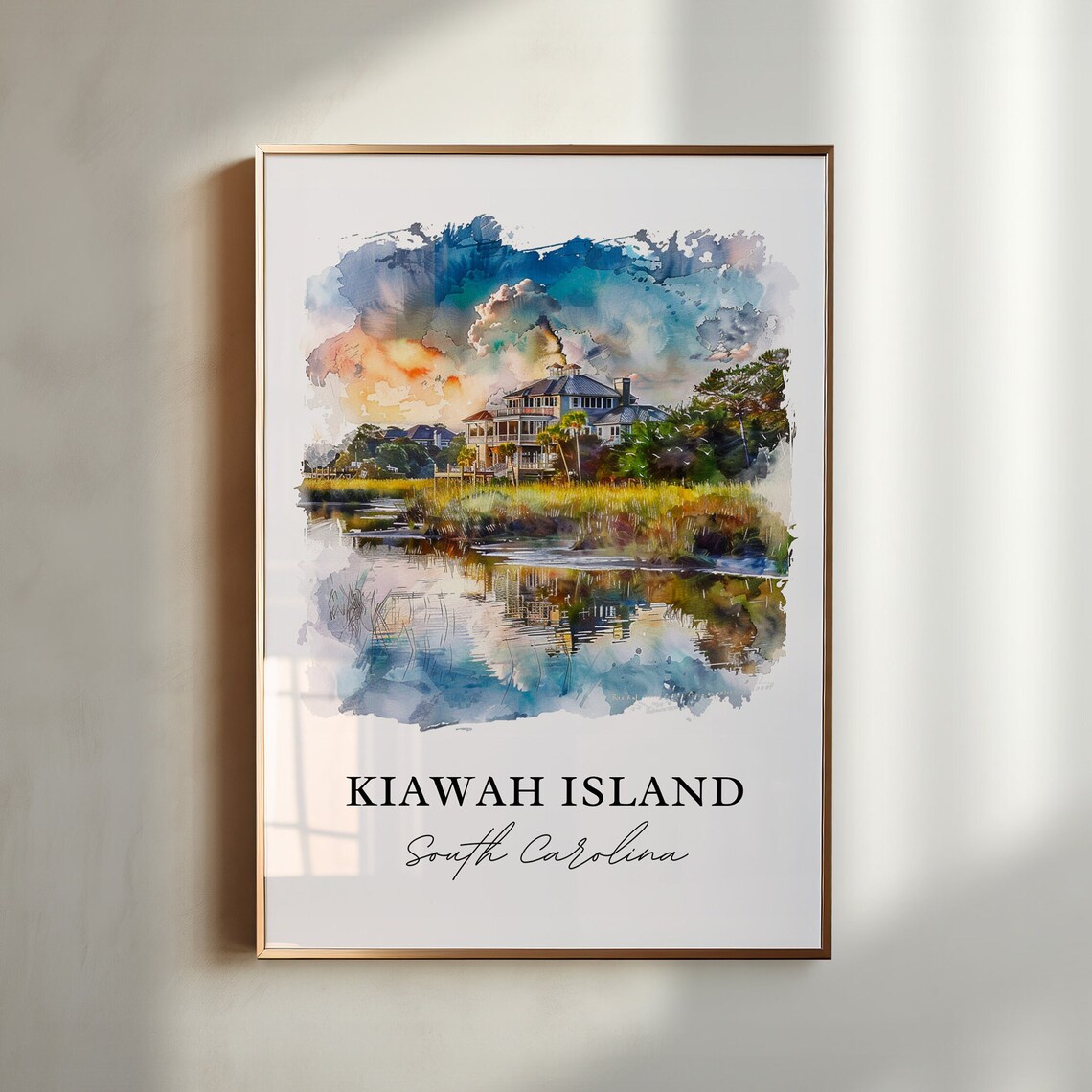 Kiawah Island, South Carolina Watercolor Travel Print