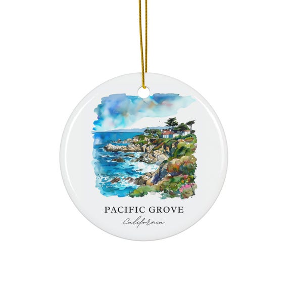 Pacific Grove, CA Christmas Travel Poster Souvenir