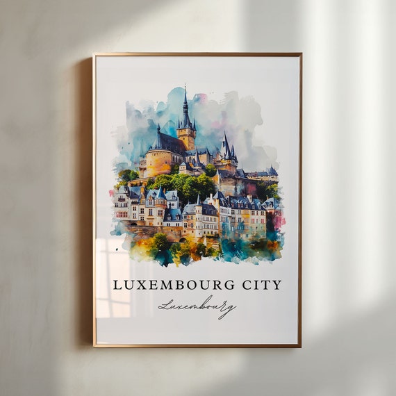 Luxembourg City Watercolor Travel Art Print