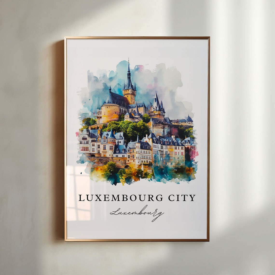Luxembourg City Watercolor Travel Art Print