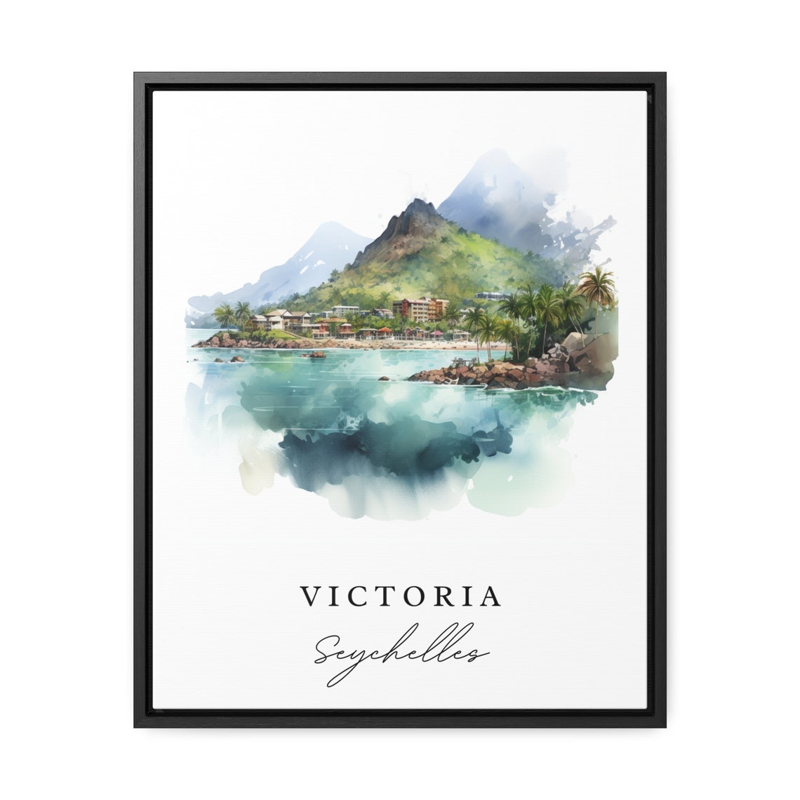 Victoria Seychelles Art Poster Wedding Gift Birthday Present Custom Text Personalized - Image 2
