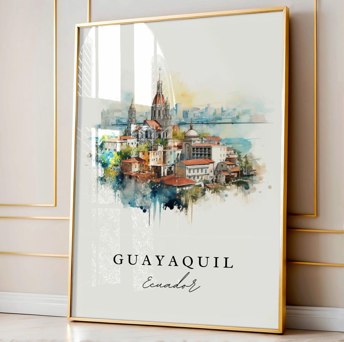 Guayaquil Ecuador Wall Art Poster Wedding Gift Galapagos Birthday Present Custom Text Personalized - Image 4
